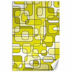 Yellow Decorative Abstraction Canvas 20  X 30  