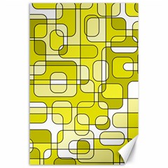 Yellow Decorative Abstraction Canvas 24  X 36 