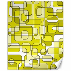 Yellow Decorative Abstraction Canvas 11  X 14  