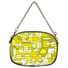 Yellow Decorative Abstraction Chain Purses (one Side) 