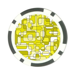 Yellow Decorative Abstraction Poker Chip Card Guards (10 Pack) 