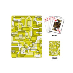 Yellow Decorative Abstraction Playing Cards (mini)  by Valentinaart