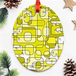 Yellow decorative abstraction Oval Filigree Ornament (2-Side)  Back