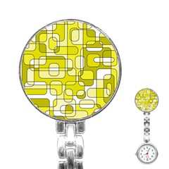 Yellow Decorative Abstraction Stainless Steel Nurses Watch