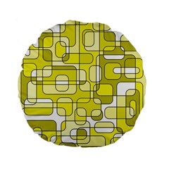 Yellow Decorative Abstraction Standard 15  Premium Flano Round Cushions