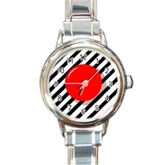 Red ball Round Italian Charm Watch