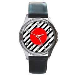 Red ball Round Metal Watch