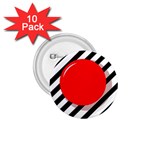 Red ball 1.75  Buttons (10 pack) Front