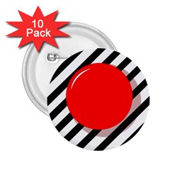 Red ball 2.25  Buttons (10 pack) 