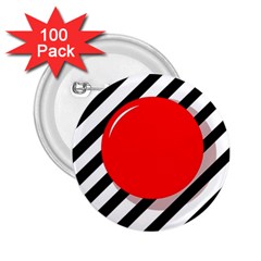 Red ball 2.25  Buttons (100 pack) 