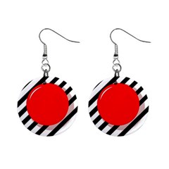 Red ball Mini Button Earrings