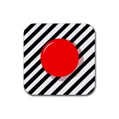 Red ball Rubber Coaster (Square) 