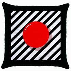 Red ball Throw Pillow Case (Black)