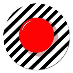 Red ball Magnet 5  (Round)