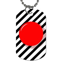 Red ball Dog Tag (One Side)