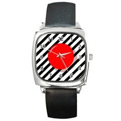 Red ball Square Metal Watch