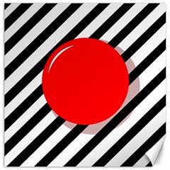 Red Ball Canvas 16  X 16   by Valentinaart