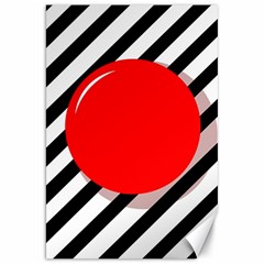 Red Ball Canvas 20  X 30   by Valentinaart