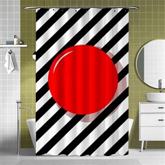 Red ball Shower Curtain 48  x 72  (Small) 