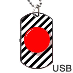 Red ball Dog Tag USB Flash (One Side)