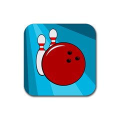 Bowling  Rubber Coaster (square)  by Valentinaart