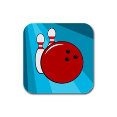 Bowling  Rubber Square Coaster (4 Pack)  by Valentinaart