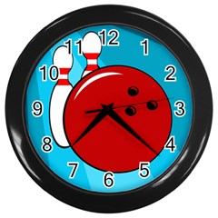 Bowling  Wall Clocks (black) by Valentinaart