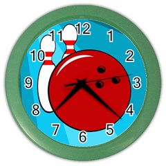 Bowling  Color Wall Clocks by Valentinaart