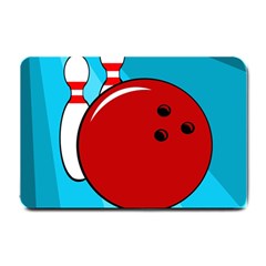 Bowling  Small Doormat  by Valentinaart