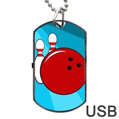 Bowling  Dog Tag Usb Flash (one Side) by Valentinaart