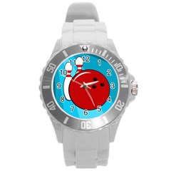 Bowling  Round Plastic Sport Watch (l)