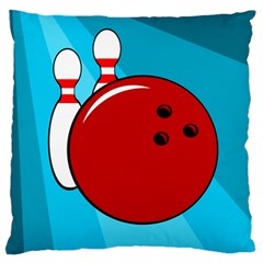 Bowling  Large Flano Cushion Case (one Side)