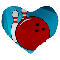 Bowling  Large 19  Premium Flano Heart Shape Cushions