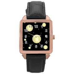 Lanterns Rose Gold Leather Watch 