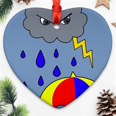 Rainy Day Ornament (heart)  by Valentinaart