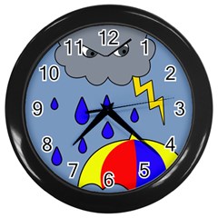 Rainy Day Wall Clocks (black) by Valentinaart