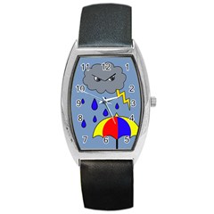 Rainy Day Barrel Style Metal Watch by Valentinaart