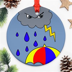 Rainy Day Round Ornament (two Sides) 