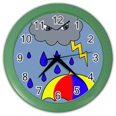 Rainy Day Color Wall Clocks by Valentinaart