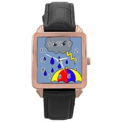 Rainy Day Rose Gold Leather Watch 