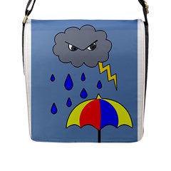 Rainy Day Flap Messenger Bag (l)  by Valentinaart