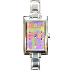 Pastel Decorative Design Rectangle Italian Charm Watch