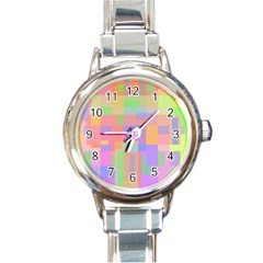 Pastel Decorative Design Round Italian Charm Watch