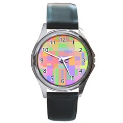 Pastel Decorative Design Round Metal Watch by Valentinaart