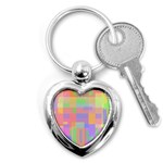 Pastel decorative design Key Chains (Heart)  Front