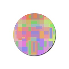 Pastel Decorative Design Rubber Coaster (round)  by Valentinaart