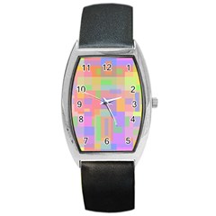 Pastel Decorative Design Barrel Style Metal Watch