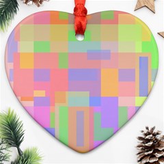 Pastel Decorative Design Heart Ornament (2 Sides)