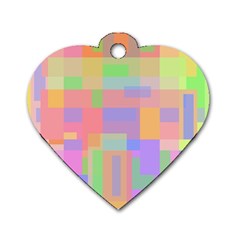 Pastel Decorative Design Dog Tag Heart (two Sides)