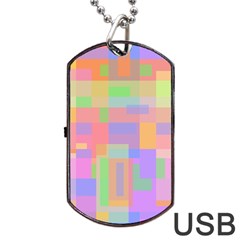 Pastel Decorative Design Dog Tag Usb Flash (one Side) by Valentinaart